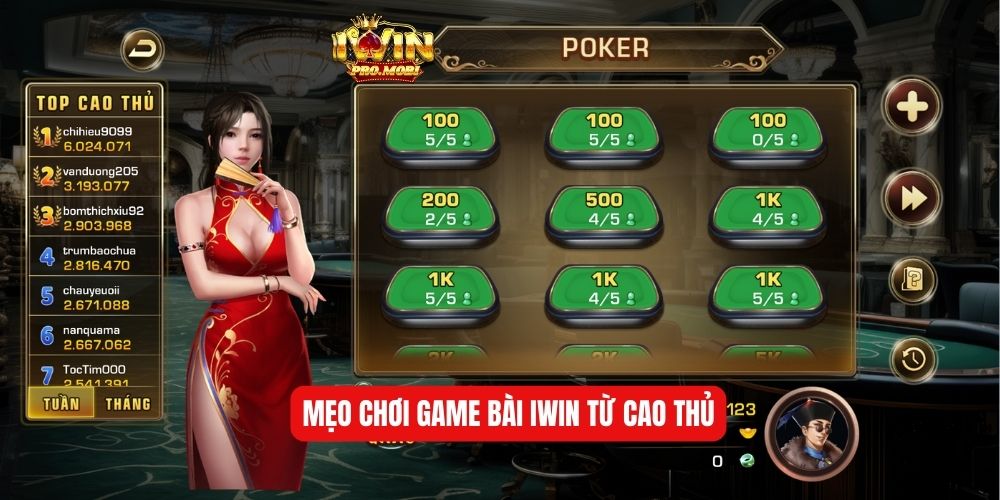 Mẹo chơi hiệu quả mà cược thủ không thể bỏ qua tại game bài Iwin Club