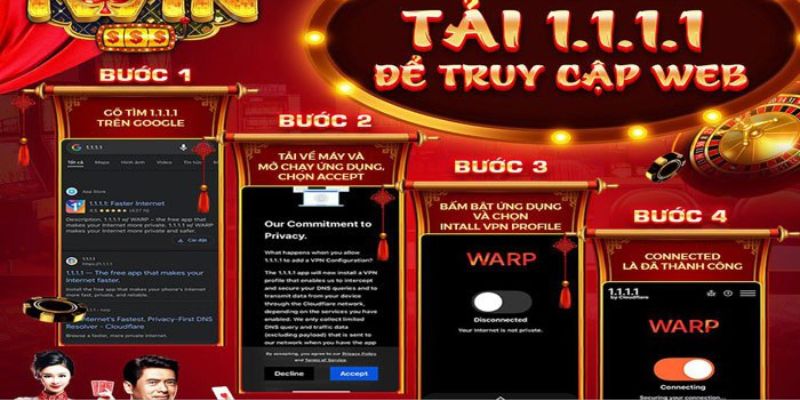 4 bước để thực hiện các tải VPN vào Iwin Club trên các thiết bị điện tử