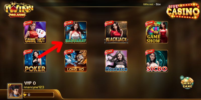 Đôi nét về game bài đổi thưởng Baccarat Iwin