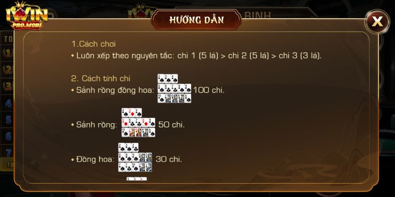 Hướng dẫn chơi Mậu Binh  từ cổng game