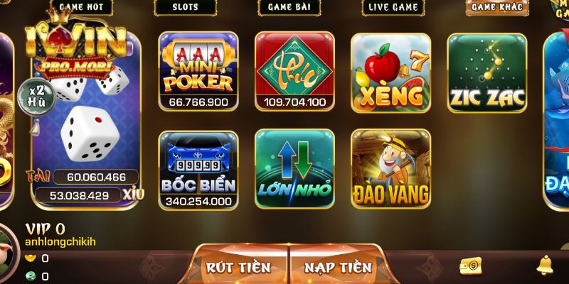 Điểm qua một số trò chơi trong kho mini game Iwin